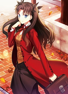 Fate Series, chicas anime, Tohsaka Rin, Fondo de pantalla HD HD wallpaper