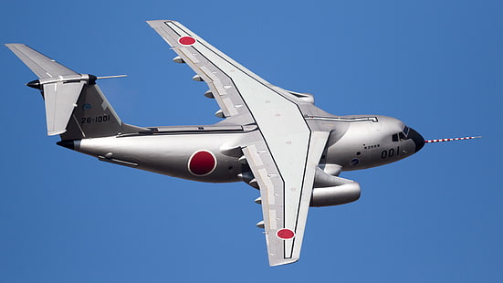 the plane, Kawasaki, military transport, twin-engine, C-1, HD wallpaper HD wallpaper