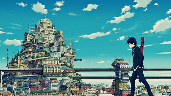 Синий Экзорцист, Окумура Рин, аниме, HD обои HD wallpaper