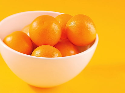 круглые оранжевые фрукты, мандарины, тарелка, цитрусовые, HD обои HD wallpaper