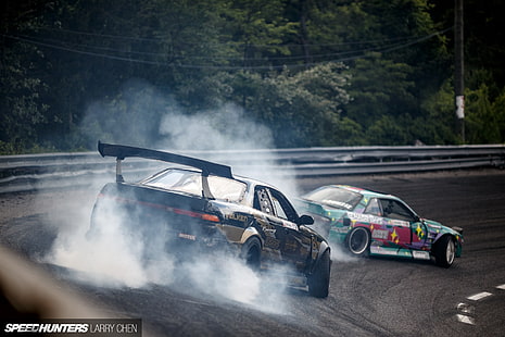 smoke, car, drift, S13, Nissan S13, Nissan, Silvia, HD wallpaper HD wallpaper
