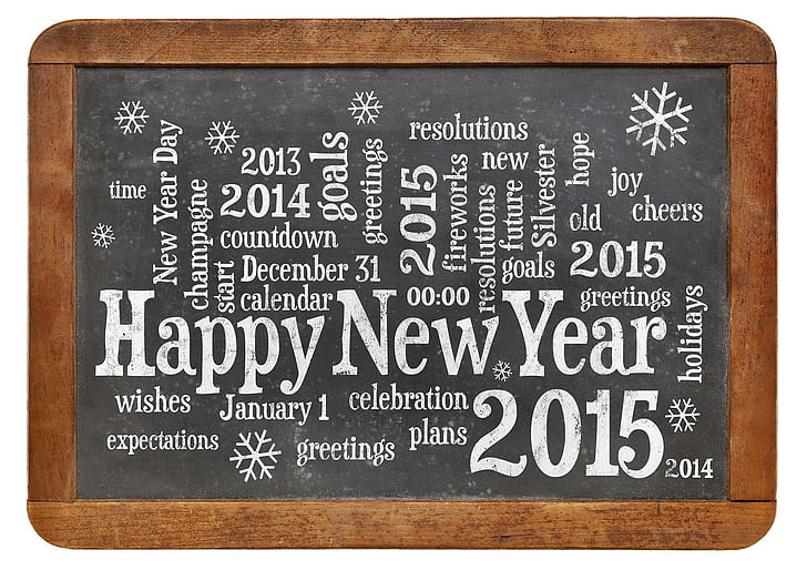 New Year 2015 HD Photo, happy new year 2015 chalkboard design, happy new year, new year 2015, 2015, HD wallpaper
