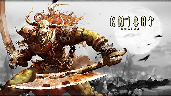 knight warrior orcs knight online, HD wallpaper
