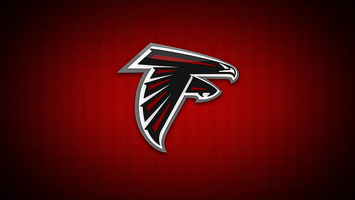 halcones, halcones de Atlanta, logotipo, fondo rojo, minimalismo, Fondo de pantalla HD