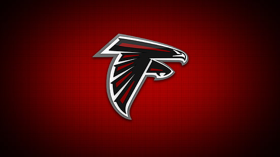 falkar, Atlanta Falcons, logotyp, röd bakgrund, minimalism, HD tapet HD wallpaper
