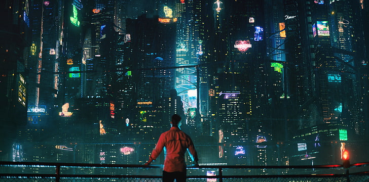 Rotes Herrenhemd, Netflix, Altered Carbon, Cyberpunk, City, Game Boy Advance, HD-Hintergrundbild