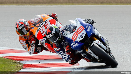 Moto GP, Marc Marquez, Jorge Lorenzo, HD wallpaper HD wallpaper