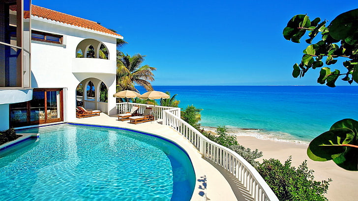 resort, rekreasi, kolam renang, perkebunan, liburan, villa, rumah, pariwisata, langit, Karibia, hotel, rumah, anguilla, Wallpaper HD