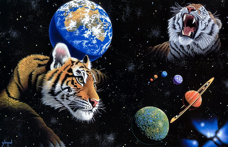 1920x1237 px искусство животных CG цифровая фантастическая планета планеты психоделический schimmel sci космические звезды тигры и аниме Azumanga HD искусство, искусство, цифровое пространство, животные, CG, звезды, вселенная, планеты, туманность, тигры, психоделическая, фантастика, 1920x1237 px,Шиммель, Уильям, HD обои