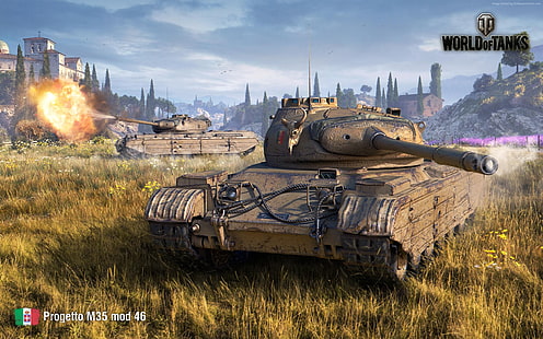 4K, italienische Panzer, Progetto 46, World of Tanks 1.0, HD-Hintergrundbild HD wallpaper