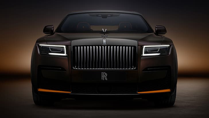 Rolls-Royce Ghost, vehicle, British cars, luxury cars, frontal view, Rolls-Royce, car, simple background, dark background, HD wallpaper