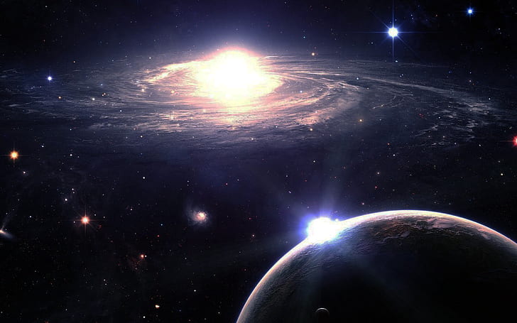 Galaxy Planeta Estrelas 2560 × 1600, HD 배경 화면