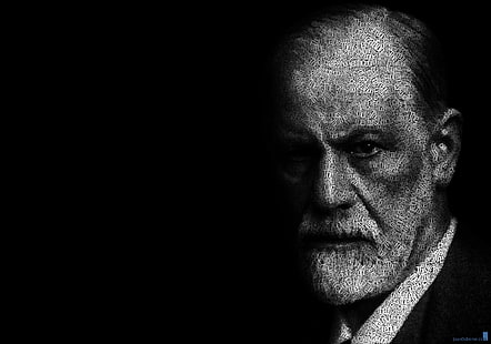 Sigmund Freud, tipografia, retratos tipográficos, HD papel de parede HD wallpaper