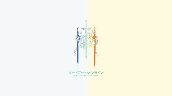 SwordArtOnline, Кирито (Sword Art Online), Киригая Казуто, аниме, манга, лого, меч, HD тапет HD wallpaper