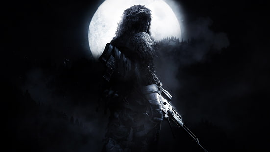 Sniper: Ghost Warrior Sniper Moon Rifle HD, videospel, måne, krigare, spöke, gevär, prickskytt, HD tapet HD wallpaper