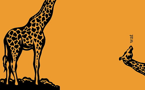 Жираф иллюстрации, минимализм, жирафы, HD обои HD wallpaper