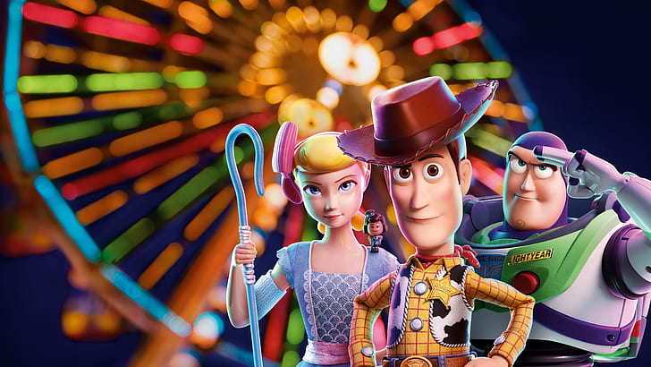 background, cartoon, poster, characters, Toy Story 4, HD wallpaper