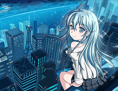 Denpa Onna To Seishun Otoko, Stadtbild, Anime Girls, Anime, Touwa Erio, HD-Hintergrundbild HD wallpaper