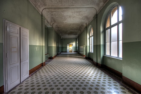 hallway, building, interior, HD wallpaper HD wallpaper