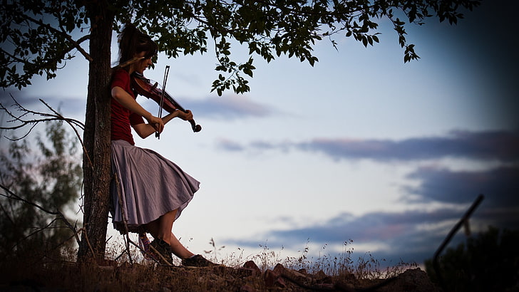 Lindsey Stirling, women, violin, musician, HD wallpaper