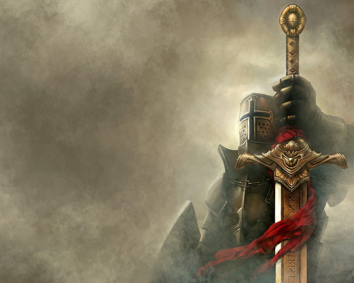 armor, holy, knight, medieval, warrior, HD wallpaper