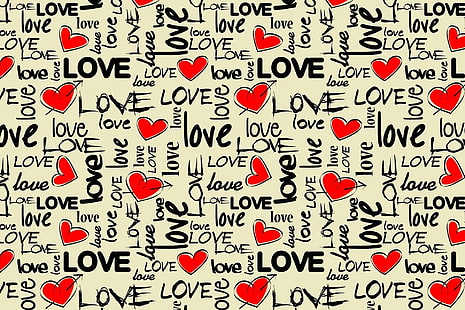 love text illustration, love, art, texture, colorful, heart, HD wallpaper HD wallpaper