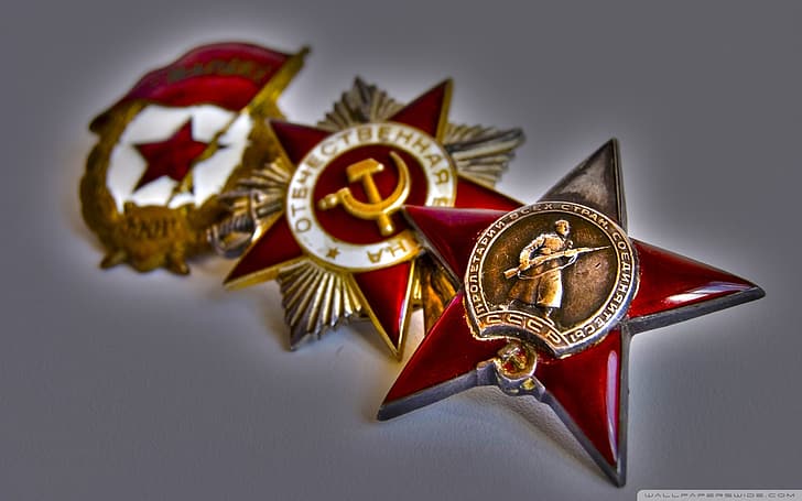 Patriotic war, Order, the red banner and red star, HD wallpaper