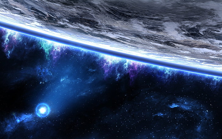 Spirits To Heaven, ilustrasi planet coklat, 3D, Luar Angkasa, biru, tanaman, Wallpaper HD