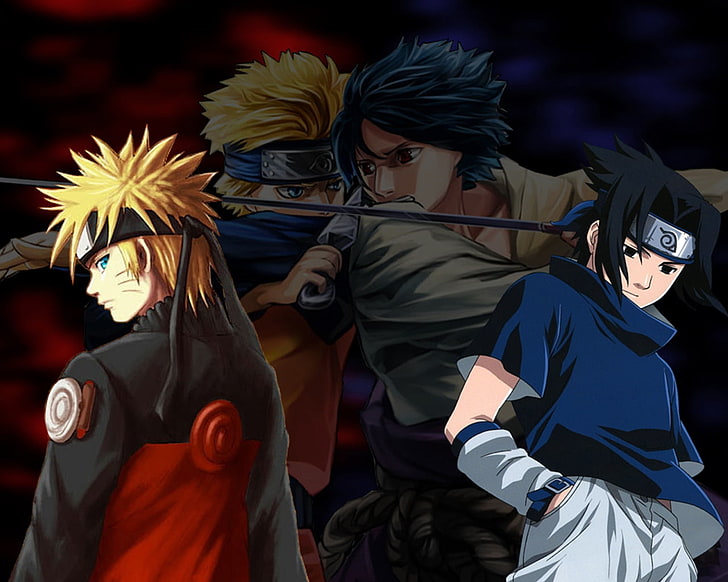 Uzumaki Naruto et Uchiha Sasuke, Naruto vs Sasuke, les gars, se quereller, se battre, la posture, Fond d'écran HD