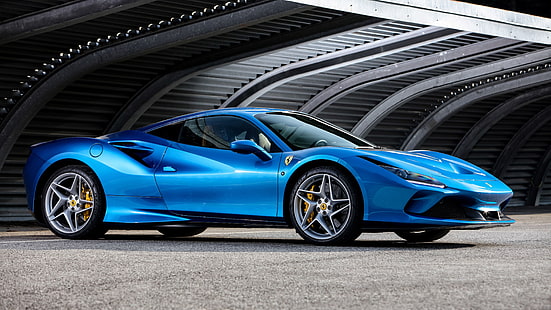 Ferrari, Ferrari F8 Tributo, Carro Azul, Carro, Carro Esporte, Supercarro, Veículo, HD papel de parede HD wallpaper
