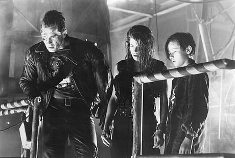 Terminator, Terminator 2: Judgment Day, Arnold Schwarzenegger, Edward Furlong, John Connor, Linda Hamilton, Sarah Connor, The Terminator, HD wallpaper HD wallpaper