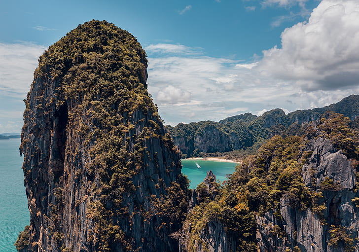 Thailand, alam, lanskap, awan, gunung, pohon, Wallpaper HD