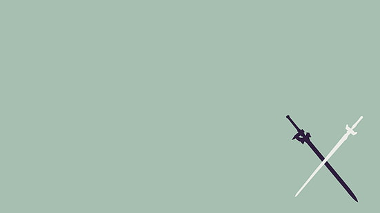 Sword Art Online SAO Аниме Мечи Минимальный HD, 2 серебряных и черных меча логотип, мультфильм / комикс, аниме, арт, меч, минимальный, онлайн, мечи, Sao, HD обои HD wallpaper
