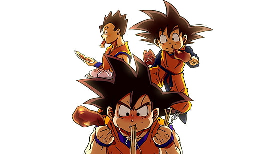 San Goku, Gohan, and Gotenks wallpaper, Dragon Ball Z, anime, Son Goku, Son Gohan, Son Goten, HD wallpaper HD wallpaper