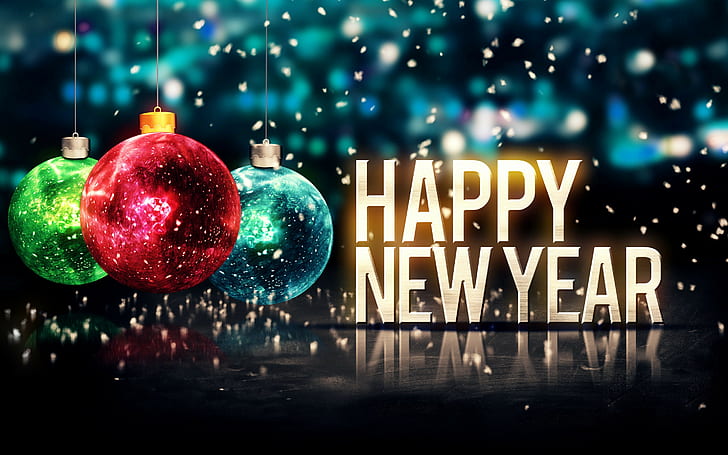 Christmas, New Year, 2015, Happy, New Year, Merry, Christmas, balls, 2015, HD wallpaper