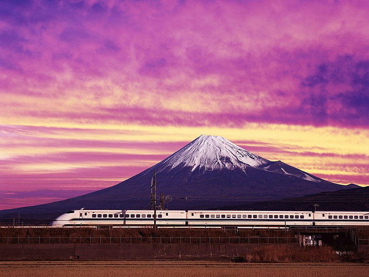 Mount Fuji Japan, Japan, Shinkansen, Mount Fuji, HD wallpaper
