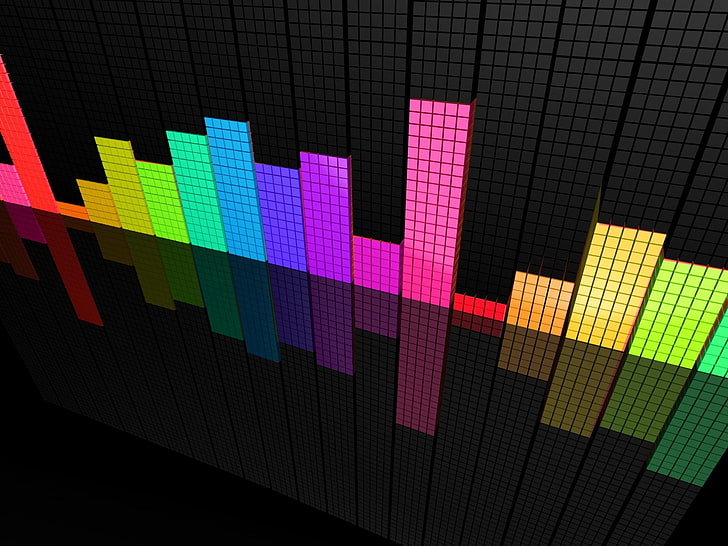 bar graph illustration, Abstract, Colors, HD wallpaper