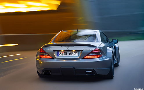 auto, motion blur, Mercedes-Benz, Mercedes-AMG, Mercedes-Benz SL65 AMG, Sfondo HD HD wallpaper