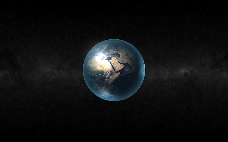 خلفية كوكب بني ، ورق جدران رقمي للأرض ، أرض ، فضاء ، أسود ، فن فضاء ، كوكب ، خلفية داكنة ، فن رقمي، خلفية HD