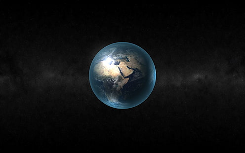 Fondo de pantalla de planeta marrón, fondo de pantalla digital de la tierra, Tierra, espacio, negro, arte espacial, planeta, fondo oscuro, arte digital, Fondo de pantalla HD HD wallpaper