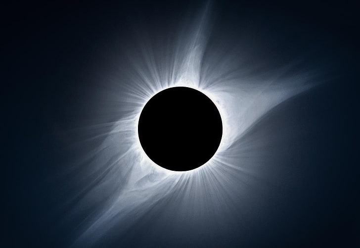 Fond d'écran Eclipse, éclipse, espace, lune, rayons du soleil, Fond d'écran HD
