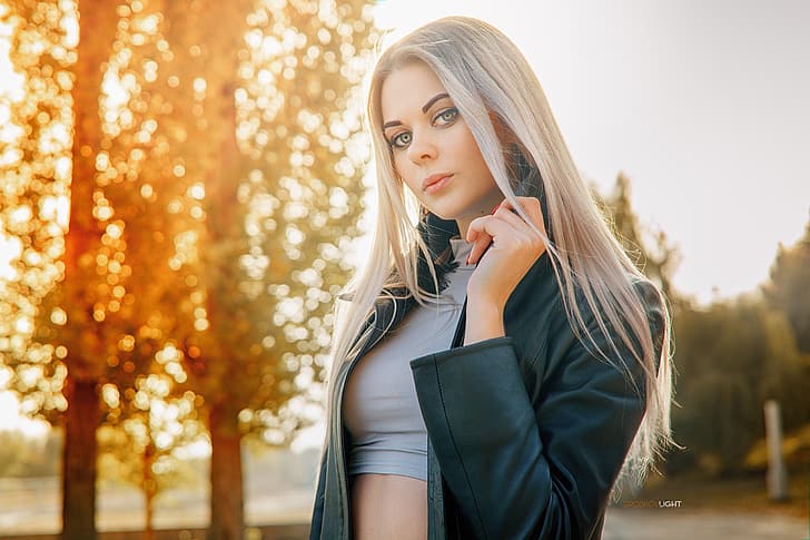 autumn, model, Girl, figure, blonde, Alexander Drobkov-Light, Carina Carina, HD wallpaper