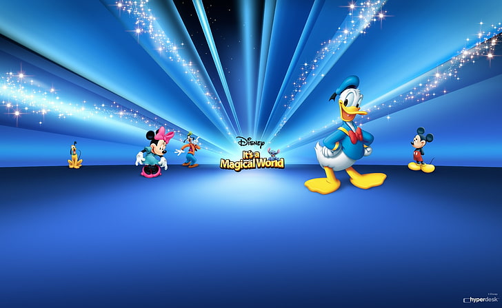 Disney Characters Niebieski, ilustracja Kaczor Donald, Kreskówki, Stary Disney, Niebieski, Disney, Postacie, Tapety HD