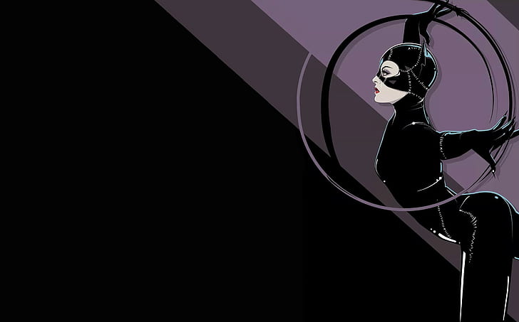 Minimalism, Background, Catwoman, Art, Cat woman, Comics, DC Comics, Selina Kyle, Craig Drake, DC Art, by Craig Drake, HD wallpaper