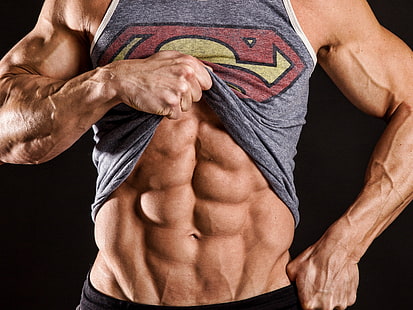 Logo, Superman, Bauchmuskeln, Bodybuilder, HD-Hintergrundbild HD wallpaper
