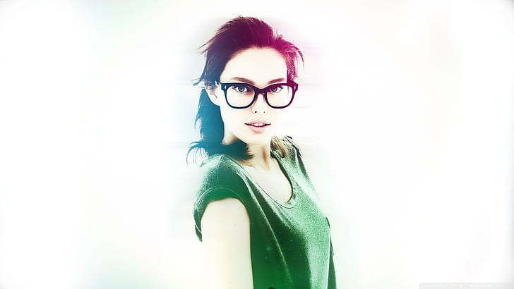 women with glasses, model, women, face, glasses, HD wallpaper