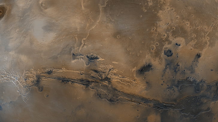 Mars, sea, Valles Marineris, HD wallpaper