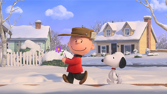The Peanuts Movie, Snoopy, Charlie Brown, invierno, Fondo de pantalla HD HD wallpaper