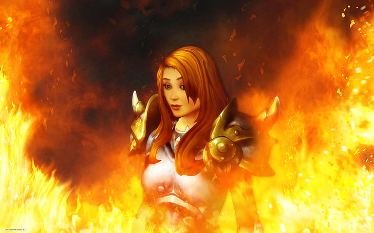 Cinema 4D, fire, Photoshopped, World Of Warcraft: Warlords Of Draenor, HD wallpaper
