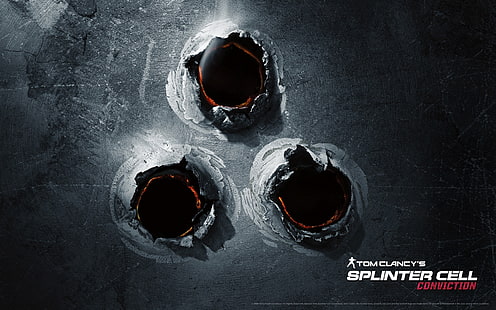 drei Splinter Cell digitale Tapete, Tom Clancys Splitter Cell Überzeugung, Metall, Öffnungen, Licht, HD-Hintergrundbild HD wallpaper